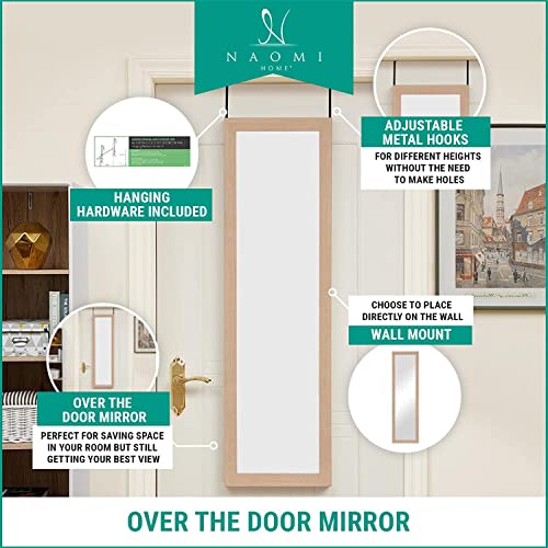 Mosaic Style Over The Door Mirror Full Length, Silver Door Hanging Mirror, Full Body Mirror For Door, Full Length Mirror Over The Door, Door Mirrors For Bedroom Full Length, Wall Mirror - 42"X14" #TOP1