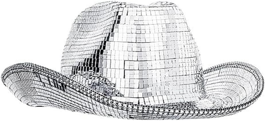 Hat Fashion Sequins Party Hat Adult for Music Festival Stage Dancing Hat Nightclub Headgear Silver