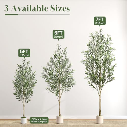 Alupssuc Olivenbaum Künstlich 180cm Kunstpflanze Groß Künstlicher Olivenbaum, Künstliche Pflanzen Kunstbaum Deko für Zuhause, Wohnzimmer, Schlafzimmer, Büro, Garten