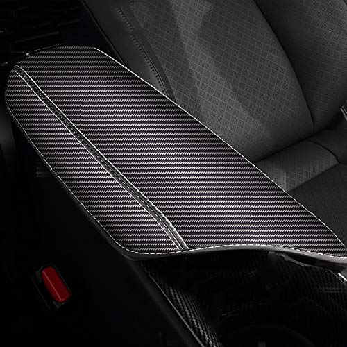 Bwen Car Central Console Cover Waterproof Car Armrest Cover Saver Fit for 2018 2019 Toyota CHR,Black Carbon Fiber Pattern