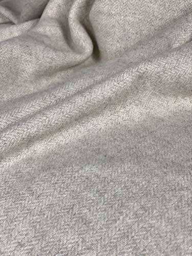 Eikei Wool Throw Blanket Geo Herringbone Pattern Oversized Couch Throw Blanket Fringe Trim Soft Merino Woolen Afghan Minimalist Style Lightweight Machine Washable (Light Beige, 55Wx78L) #TOP4