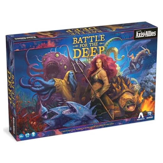 Renegade Game Studios Battle for the Deep – Axis & Allies Powered Underwater Strategy Board Game, 2v2 Tactical Warfare, 100+ Miniatures, 2-4 Players, Ages 14+
