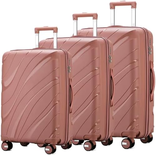 3PCS Hardshell Trolley Luggage Set - Rose Gold