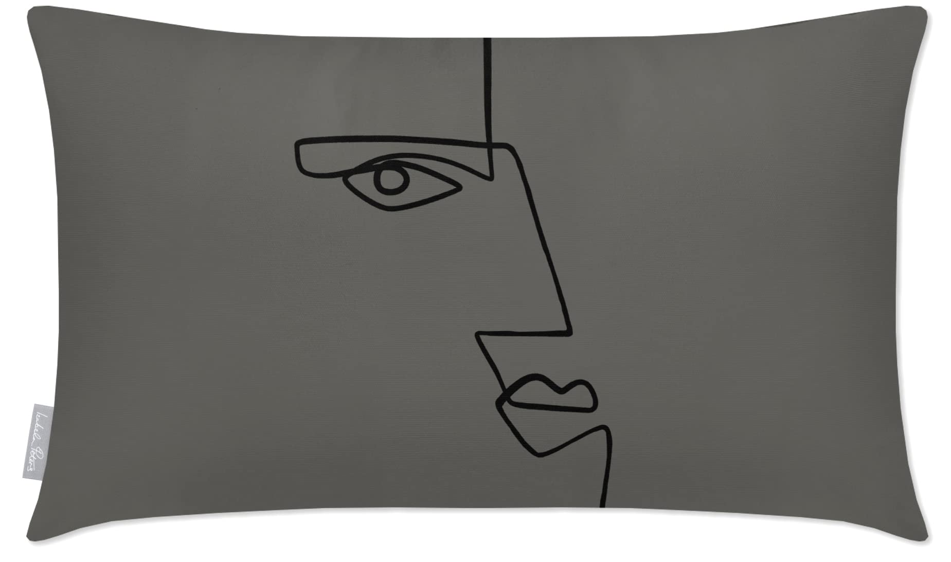 Izabela Peters Outdoor Cushions Waterproof, 60 x 40 cm, Filled Outdoor Cushion, Angular Face - Beluga, Garden Furniture Cushions, Outdoor Seat Cushions, Garden Chair Cushions