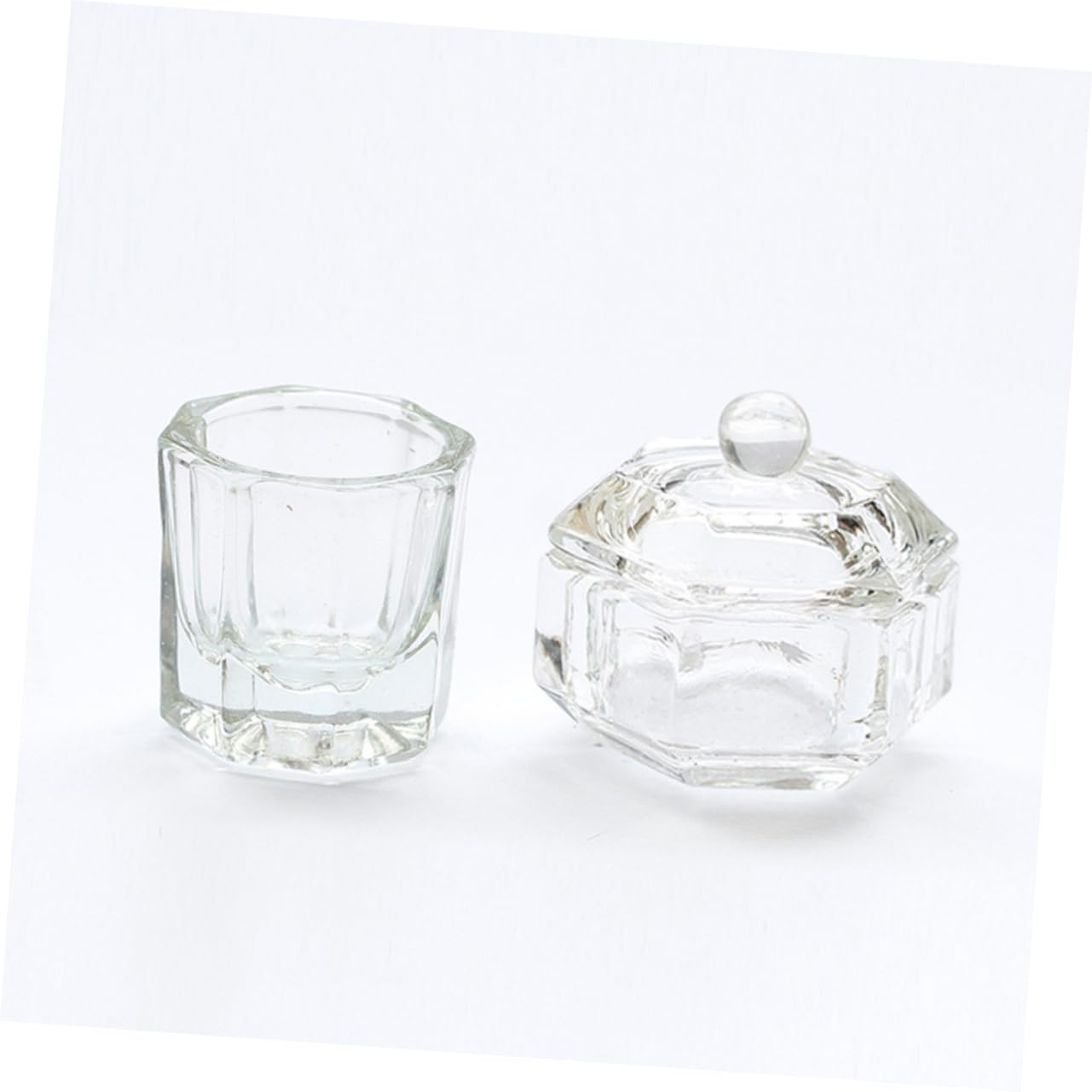 10pcs Carved Crystal Cup Set Lid Portable Manicure Tool for Cleaning and Storage for Home and Outdoor Use