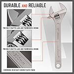 HORUSDY 4-Piece Adjustable Wrench Set, CR-V Steel, Crescent Wrenches Set(6-inch, 8-inch, 10-inch, 12-inch) - Image 4