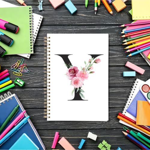 Carnet personnalisé spirale format A5 couverture rigide avec initiale