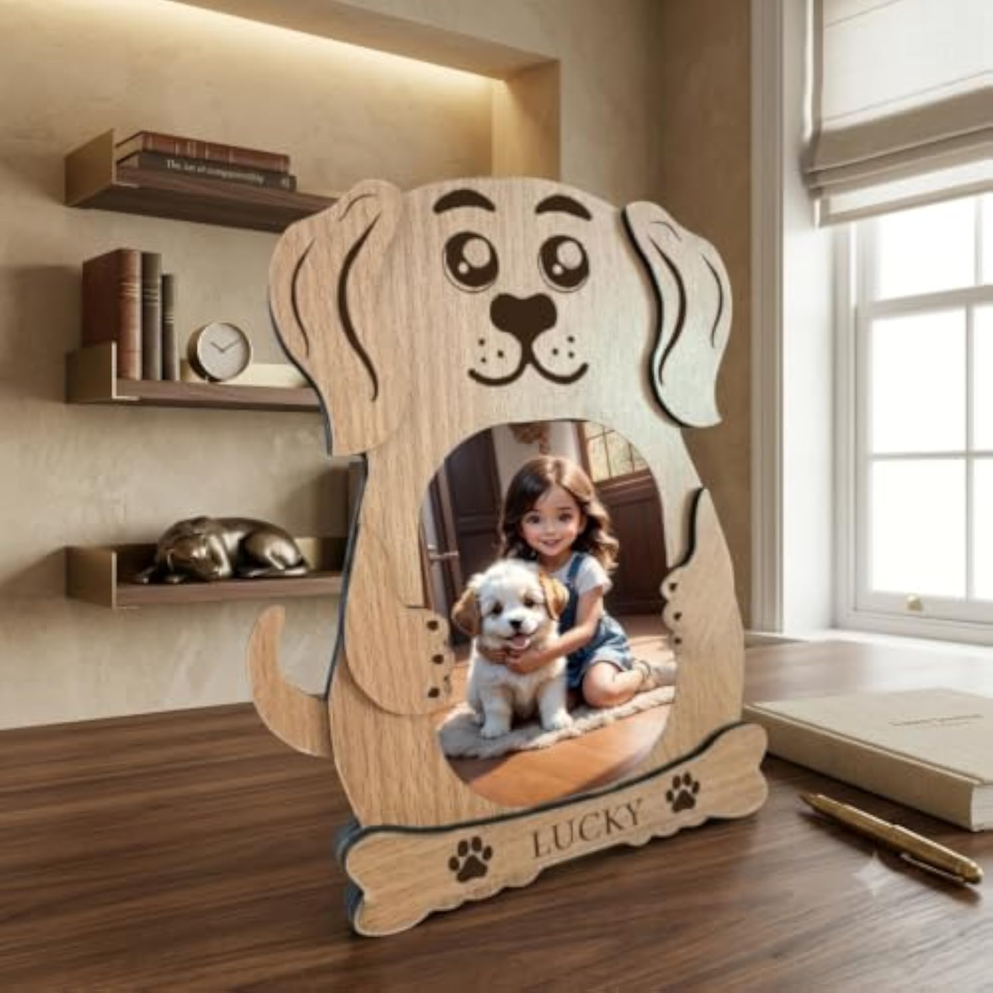 Personalized Wooden Dog Picture Frame