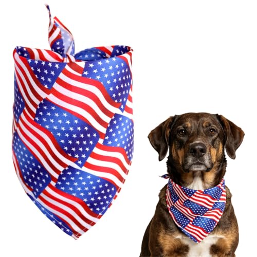 4th of July Dog Bandana, Patriotic American Flag, Red White and Blue, 1 Piece