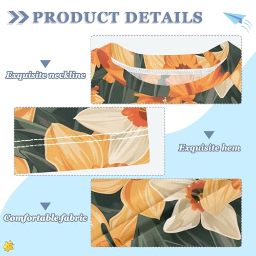 ALAZA Kids Rash Guard Girls Toddler Swim Shirts Short Sleeve Daffodil Flowers Orange UPF 50+ 3T3