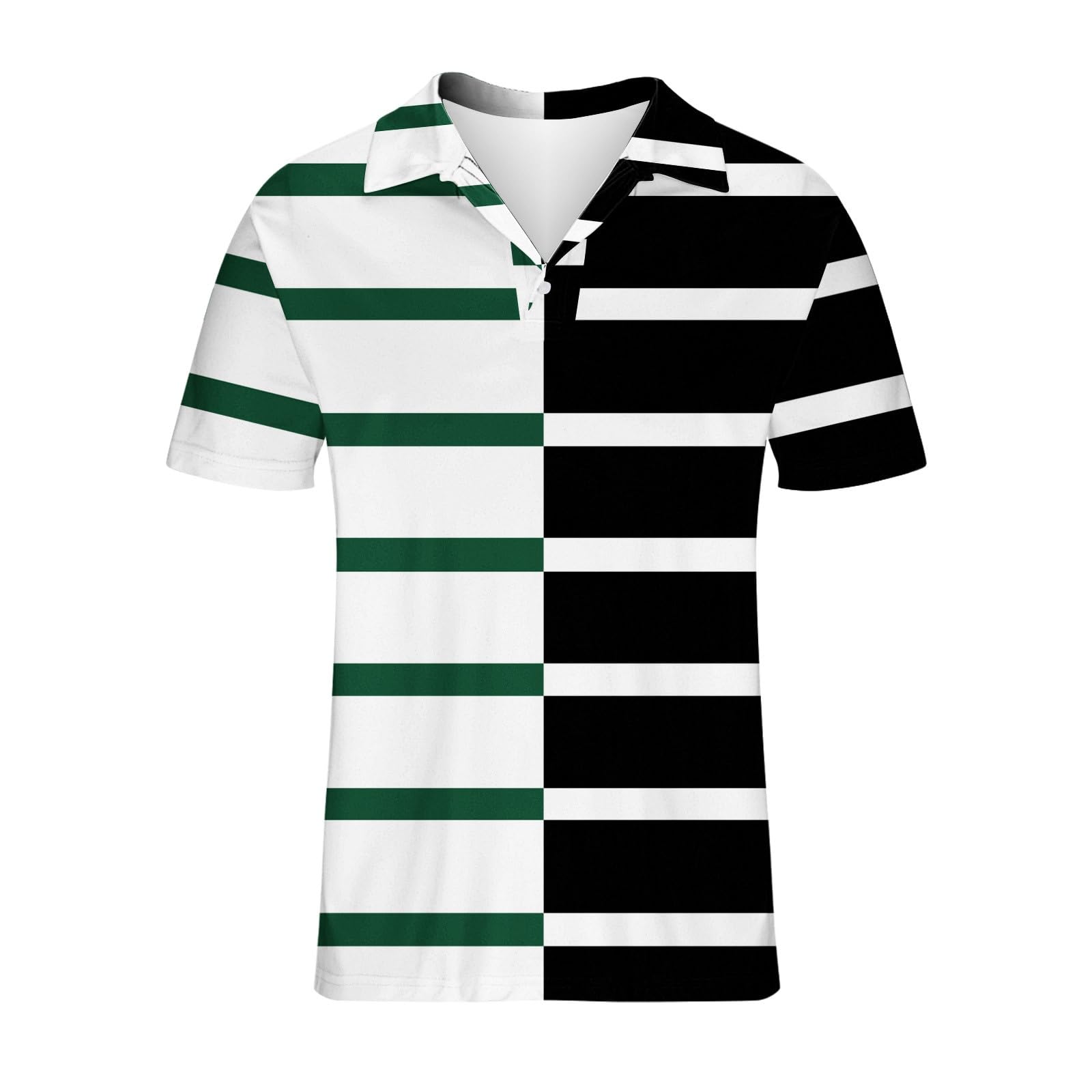 Poloshirt - Camiseta de manga corta con cuello de solapa para hombre, cierre de botón, ajuste regular, capa base y ropa para un uso diario fácil