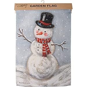 Primitives by Kathy Holiday Themed Snowman Garden Flag