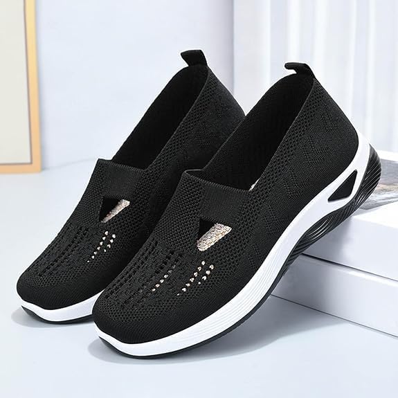 Orthopedic Shoes for Women,Women Wide Width Breathable Walking Comfortable Slip on Sneakers Orthowalk Nurse Shoes Non Slip Food Service Lightweight Sneaker2
