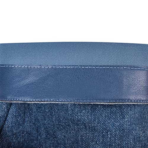 Yolkomo Women's Fold Over Knee High Denim Boots with Zipper Lock4