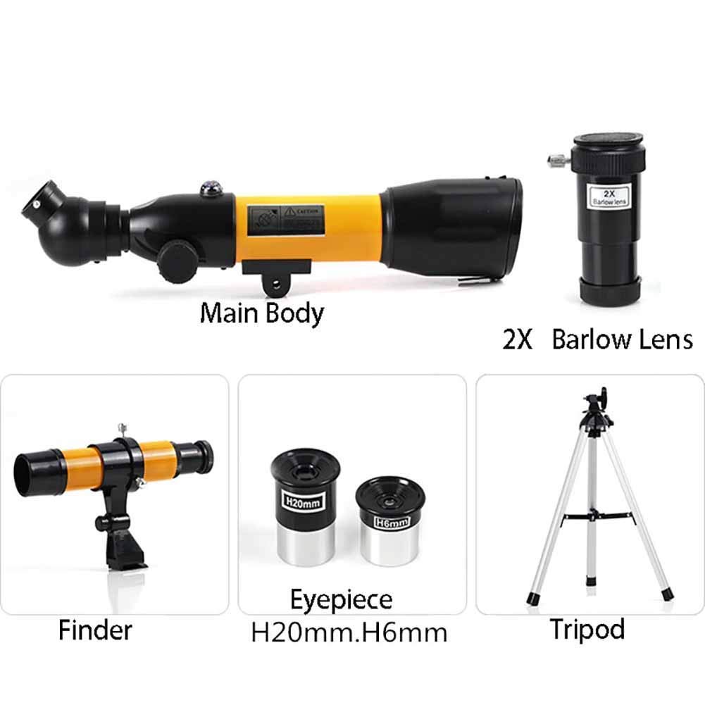 Telescopio astronómico Refractor Espacial con trípode súper liviano, telescopios monoculares, telescopio Espacial monocular al Aire Libre para Principiantes y niños