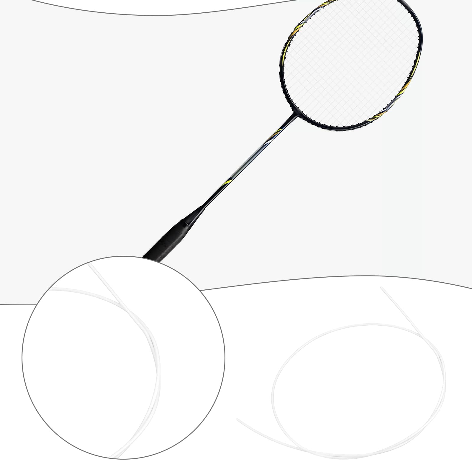 OTOTEC 1 Pz 10 M 0,7 Mm di Diametro del Filo Corda da Badminton Nylon Ad Alta Flessibilità Badmintonsaite Compatibile con YONEX BG Exbolt 65 (Bianco)