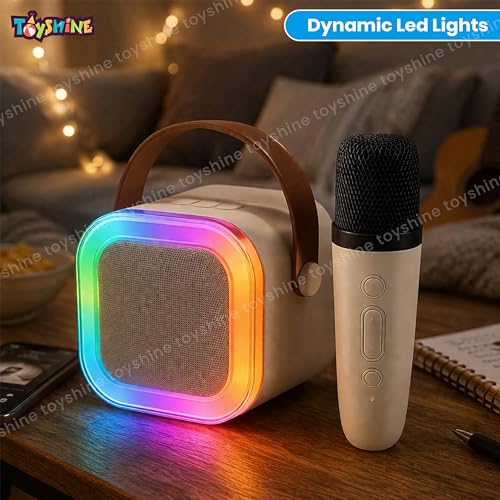 Image of Toyshine Wireless Karaoke Microphone with Portable Bluetooth Speaker inbuilt with Dynamic Lights for Birthday Family Home Travel for Girls Boys & Toddlers Ages 4 & Above