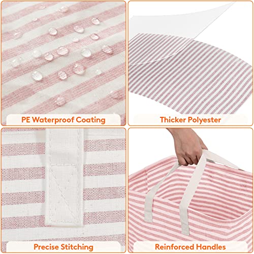 Image of Lifewit 1 Pack Laundry Basket 80L Each, Collapsible Clothes Hamper with Reinforced Handles, Freestanding Waterproof Design for Bedroom and Laundry Room, Pink 80L Total