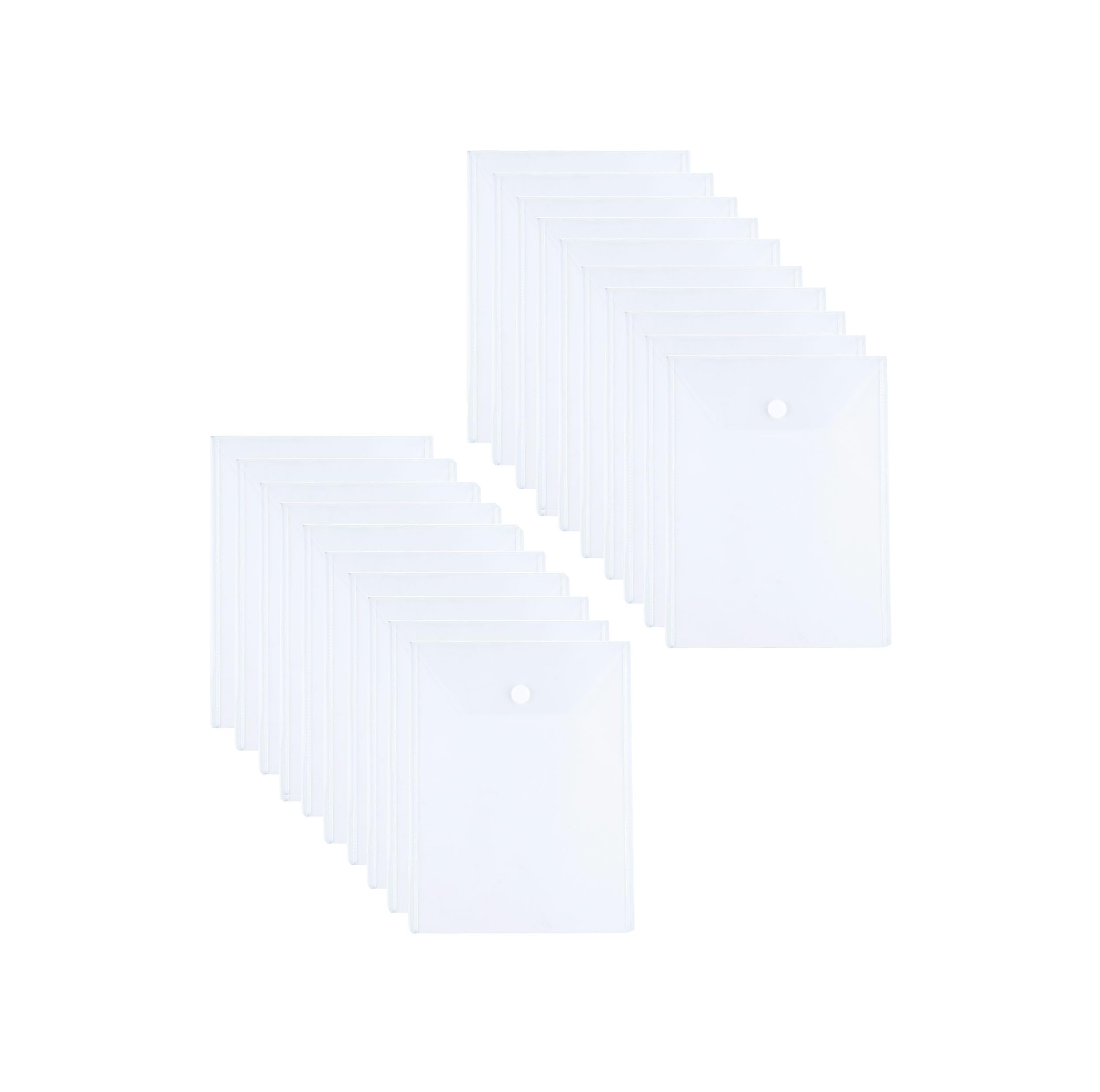 YESSART Vertical 10 x 13 Clear Large Plastic Envelopes Document File Storage Holder 20 Pack Hook Loop Closure