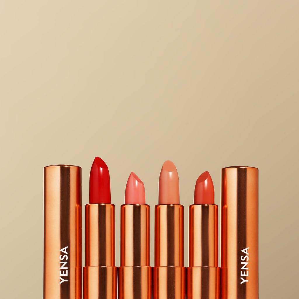 YENSA Vibrant Silk Hydrating Lip Stick - Long Lasting Lipstick with Hyaluronic Acid, Vitamin E & Super Oils - High Pigment Color & Semi Glossy Finish - Moisturizing Formula - Virtue (0.12 oz)
