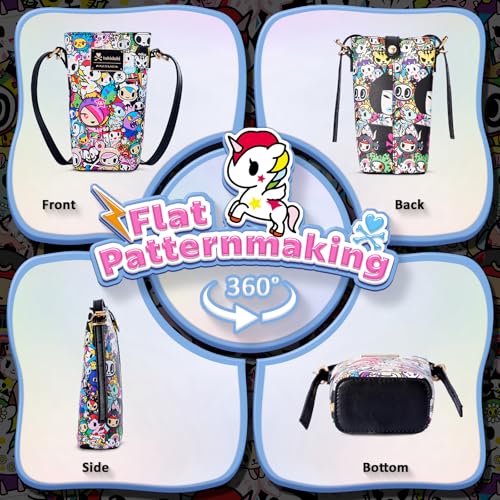 Tokidoki Official Licensed Product Leather Crossbody Bag with Adjustable Strap Phone Bag Shoulder Bag Coin Purses for Women (Multicolor)3