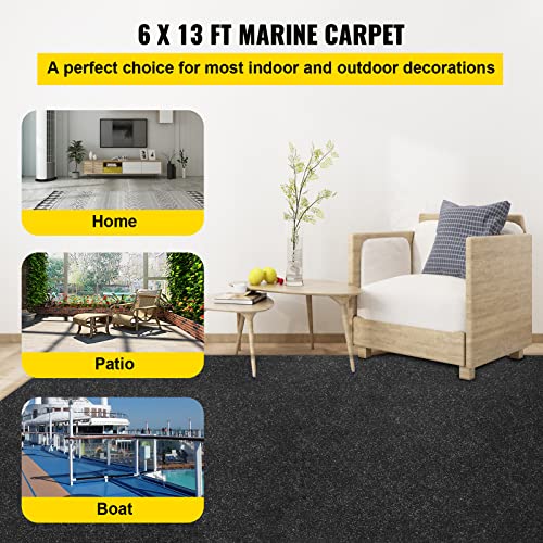 image for Happybuy 6 ft x 13 ft Black Marine Carpet for Boats Waterproof - 0.18