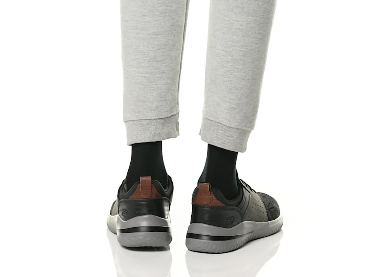 Amazon.com | Skechers Men's Delson 3.0, Black/Grey, 7 | Fashion