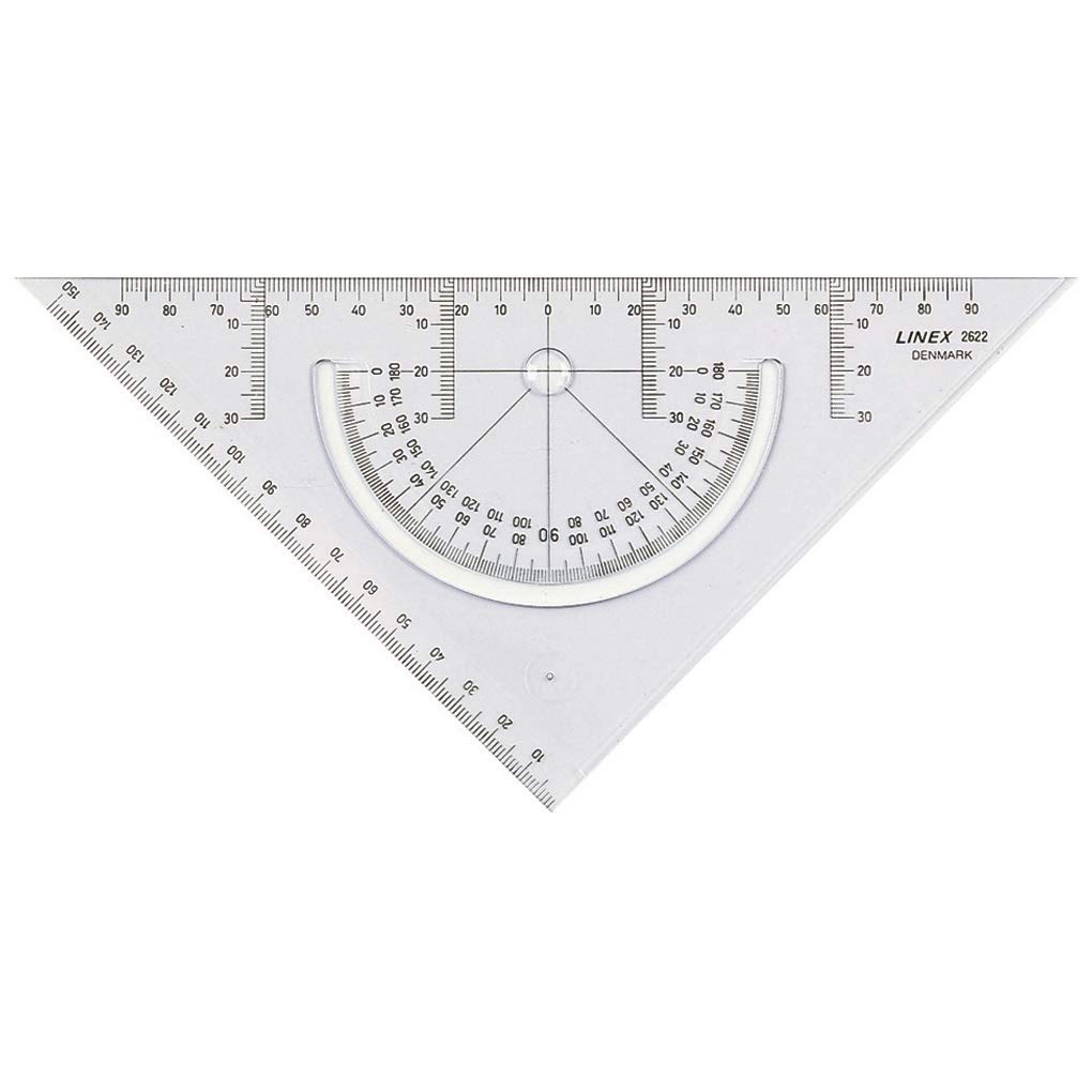 LINEX 100414077 zestaw geometryczny składający się z linijki 30 cm + ekierki geometrycznej 18 cm ze zintegrowanym kątomierzem, przezroczystego akrylu do rysowania i pomiaru, zestaw rysunkowy do pracy, hobby i szkoły