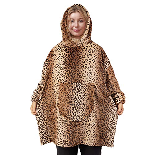 Softan - Manta de forro polar con capucha, supersuave, cálida, con capucha gigante, bolsillo frontal grande, talla única para todos