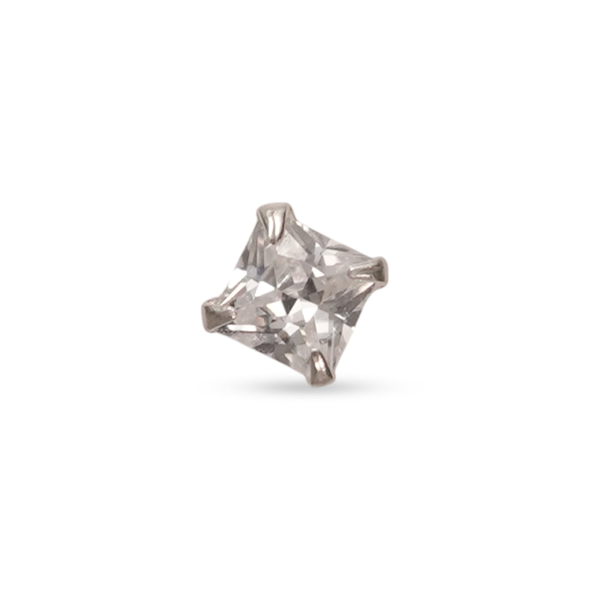 925 Sterling Silver | Square-Cut CZ Nose Pin – Minimalist Solitaire Stud with 4-Prong Setting for Women & Girls-image-20