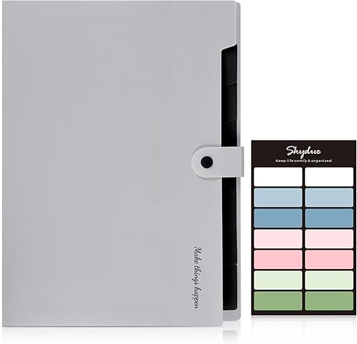 Miniatura 72 de SKYDUE - Organizador de carpetas de acordeón de 8 bolsillos, carpetas expandibles, organizador de documentos portátil, tamaño carta/A4, cierre a