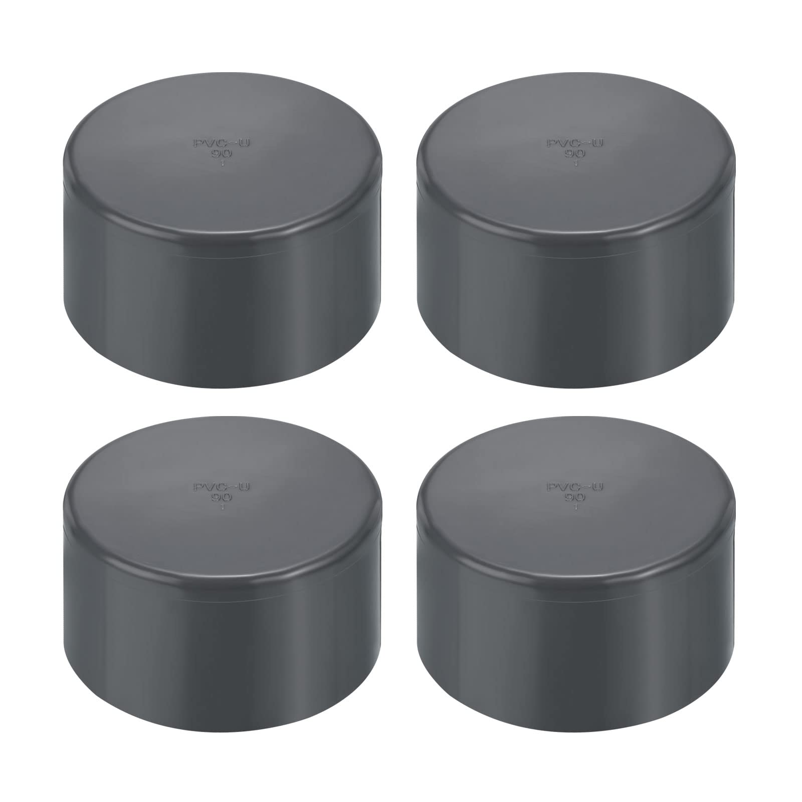 Capuchon d'extrémité de tuyau UPVC 90mm PATIKIL, lot de 4 prises gris pour meubles et bricolage