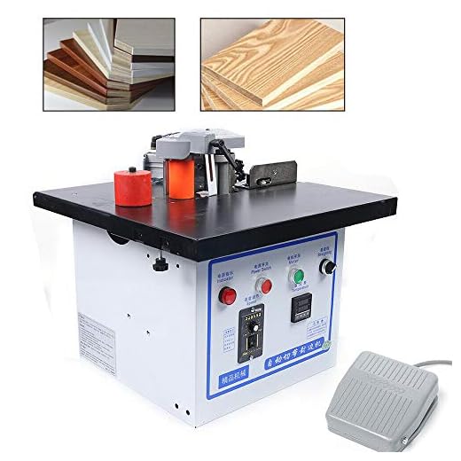 110V Portable Edge Banding Machine Woodworking Edge Bander Double-Sided Gluing Banding Machine Manual Edge Sealing Device Furniture Edge Bander Machine for Straight Arc Edge Banding 1200W
