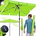 KESSER® Sonnenschirm Balkonschirm Rechteckig LED Solar mit Kurbel Inkl. 2in1 Schutzhülle, Gartenschirm, Schirm 205 × 125cm für Balkon Garten & Terrasse verstellbar knickbar Grün