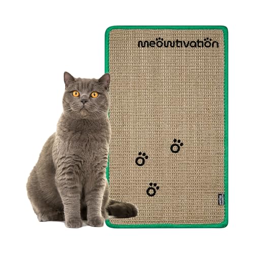 Kratzmatte für Katzen – Hochwertiger Kratzteppich aus Sisal mit Meowtivation-Pfoten, natürliche Kratzbretter, widerstandsfähige Katzenmöbel,...