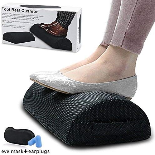 Foot Rest Cushion Under Desk,Memory Foam Half Moon Bolster Pillow for Optimum Leg Clearance to Relieve Leg,Foot,Hip,Ankle and Joint Pain