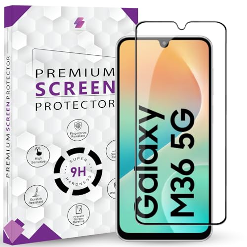 Image of Premium Tempered Glass Screen Protector Guard For Samsung M36 (6.7 Inch, Pack of 1) | Edge to Edge Coverage With Easy to installation kit