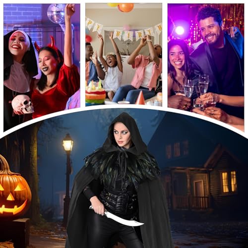 Cape à capuche Halloween robe velours sorcière médiévale