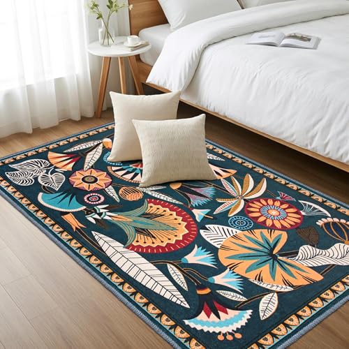 Tapete Decorativo Verde 3x5 Antideslizante y Lavable miniatura 6