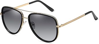 Polarized Aviator Sunglasses for Women Reinforced Metal Frame Trendy Pilot Sun Glasses for Driving Beach UV400