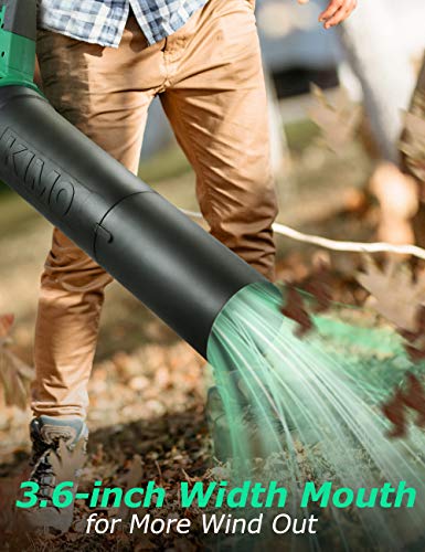 Cordless Leaf Blower - KIMO 400CFM 90MPH Battery-Powered Blower for Blowing Wet Leaves, Snow Debris and Dust, 20V Electric Leaf Blower with Battery and Charger for Garden, Yard, Work Around The House