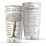 Macorner Double Wall Insulated 20oz Stainless Steel Tumbler Cup For Daughter | I'll Be There For You | Meaningful Gift of Mom & Dad for Birthday, Christmas