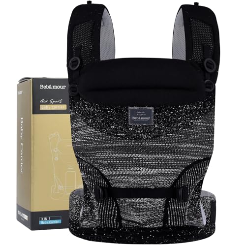 Bebamour Baby Carrier with Lumbar Support, Black