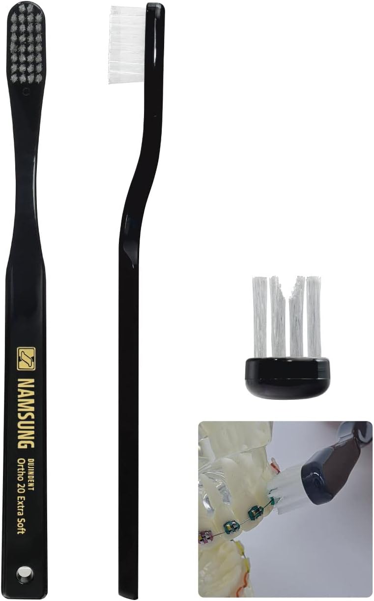 Sky Orthodontic Toothbrushes[6 Packs] V Trim Cleaning for Braces Wires Brackets (Ortho No.20 Extra Soft)