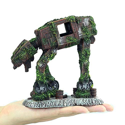 MJSHA Aménagement paysager créatif d'aquarium,Autobots,décorations de réservoir de Poissons de thème de Chien de Robot,Artisanat de résine de...
