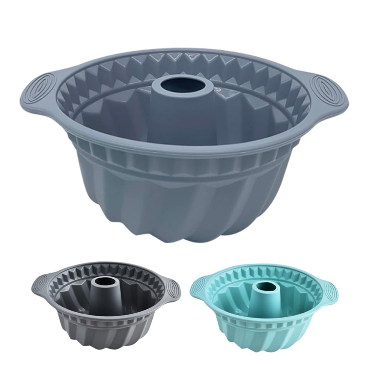 Alipis Stampo da Forno Rotondo in Silicone 3 Pezzi, Fluted | Superficie Liscia e Antiaderente, Design Capiente, per Feste tra Amici e Riunioni Familiari
