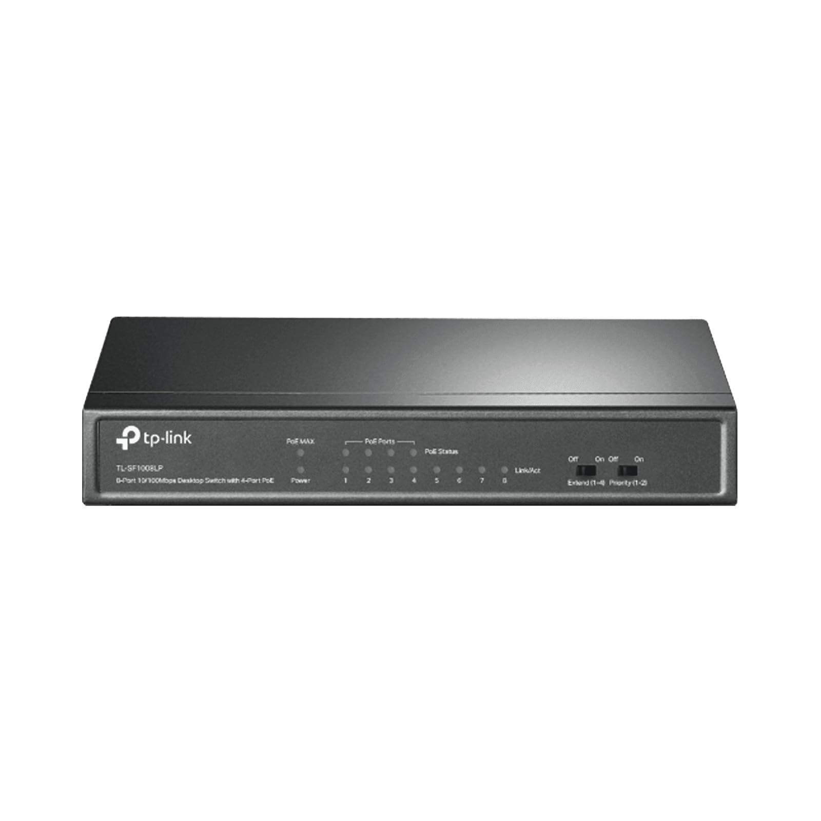 TP-Link PoE Switch 8-Port 100 Mbps, 4 PoE Ports up to 15.4 W for Each PoE Port and 41 W for All PoE Ports, Metal Casing, Plug and Play, Ideal for IP Surveillance and Access Point(TL-SF1008LP)