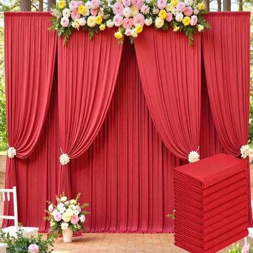 Cortinas Telón Fondo 50ft x 15ft Rojo 10 Paneles miniatura 1