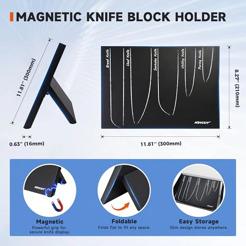 6 Pieces Knife Set with Foldable Magnetic Knife Block, Japanese Knife Sets, High-Grade 5CR - image 4