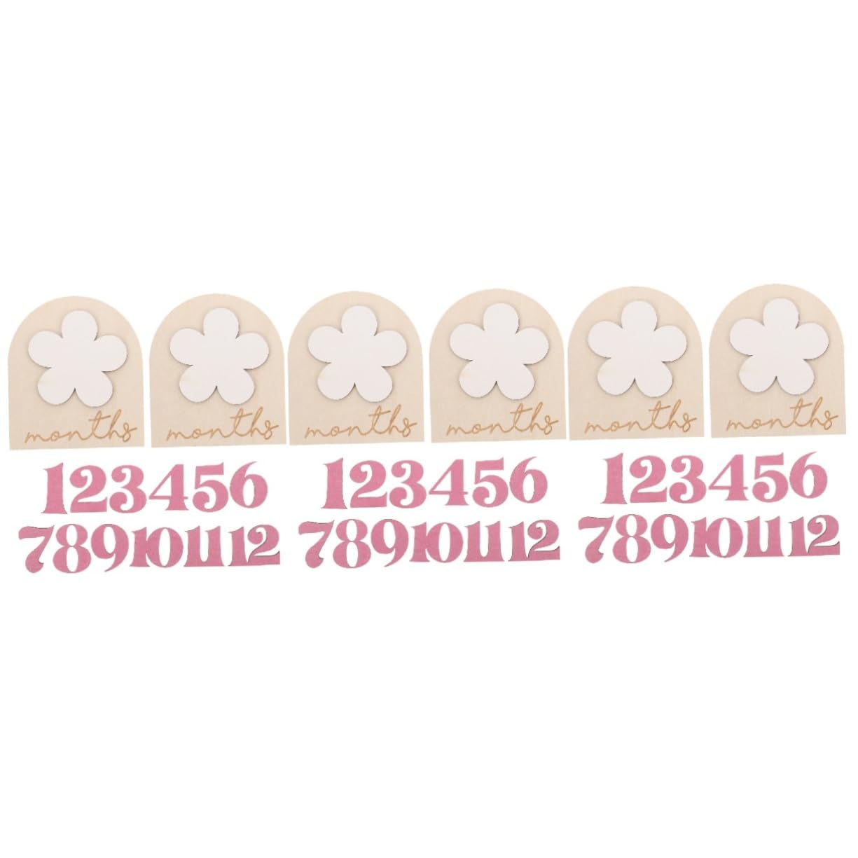 Operitacx 3juegos Tarjeta De Mensuales para Bebés De Natural Placa De Anuncio para Recién Nacidos Decorativa y Útil para Fotografía Incluye Números para Celebraciones y Recuerdos